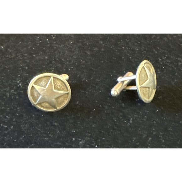 Artist Signed ML Sterling Lone Star Cufflinks Country Western Rodeo Cowboy EUC - Picture 2 of 9